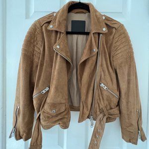 All Saints Hitchen suede leather biker jacket